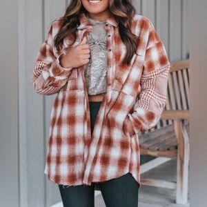 🥳HP🥳 FATE Plaid Two Tone Oversized Shacket
